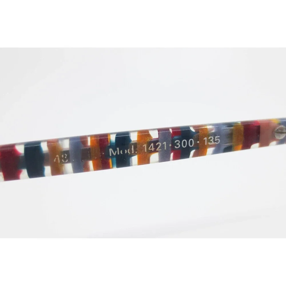 OWP Germany Mod 1421 300 135 Blue Multi Color Striped Eye Glass Frames 48-18-135